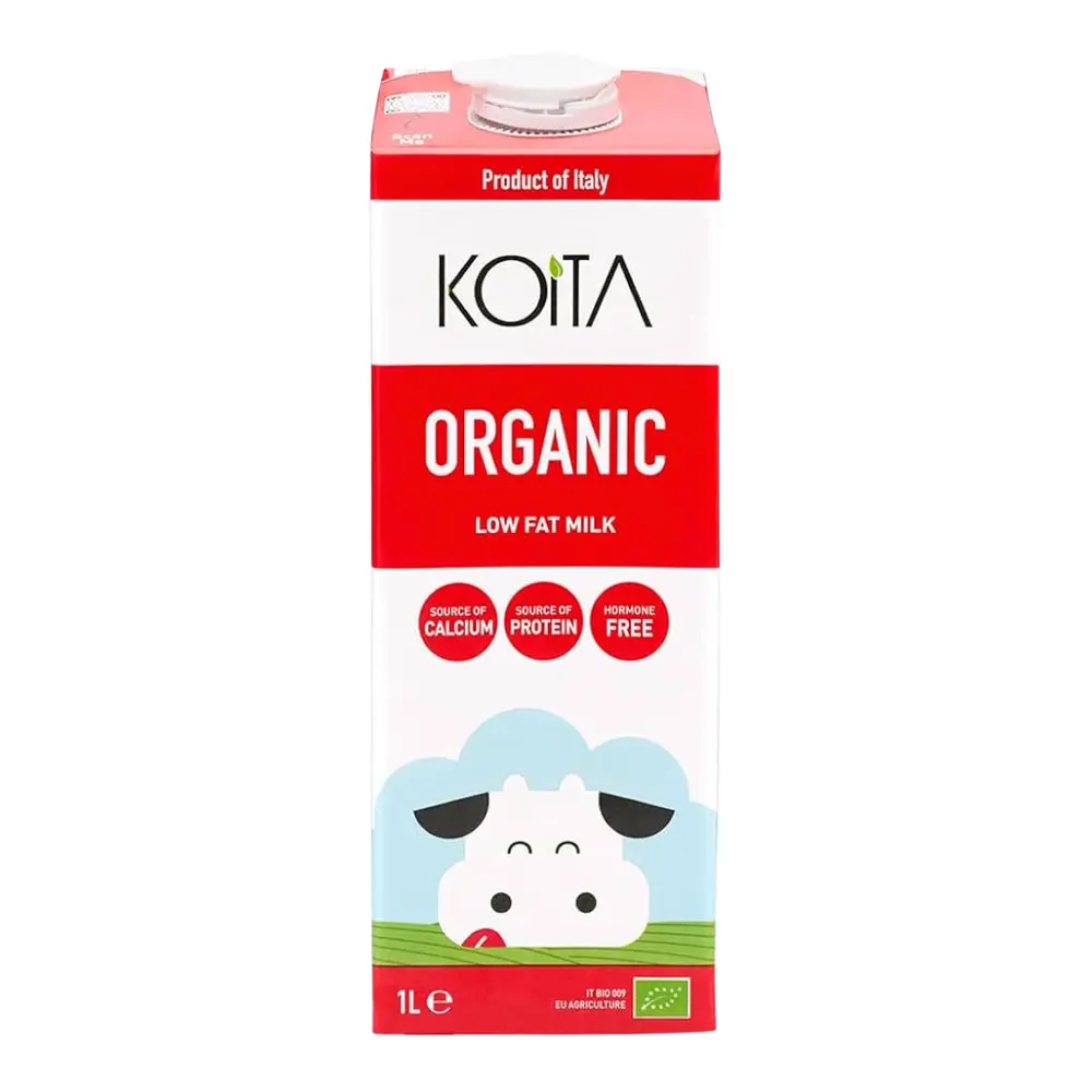 Sữa Bò Hữu Cơ Ít Béo, Organic Low Fat Milk, Vitamin A & D3 (1L) - KOITA